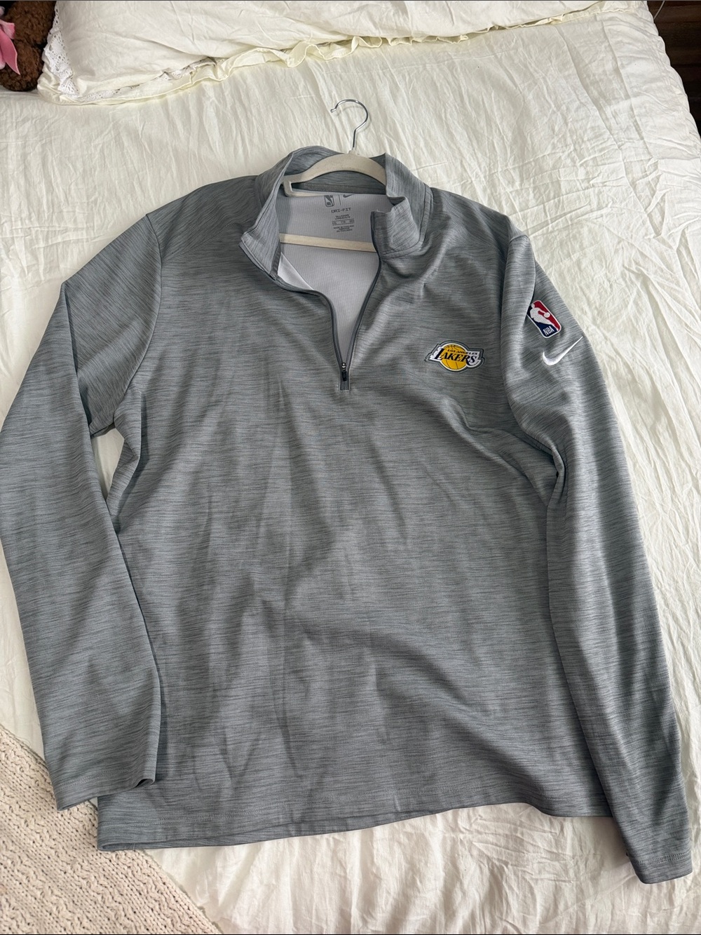 Nike Gray Los Angeles Lakers Quarter-Zip Pullover